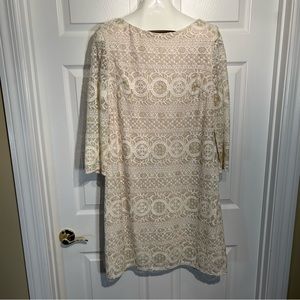Jessica Howard Cream with Gold Threads Dress Size 16